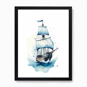 Sailing Ships Watercolor Painting (13) Art Print