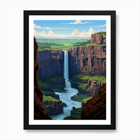 Palouse Falls State Park Retro Park 6 Art Print