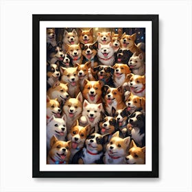 Corgi Dogs Art Print