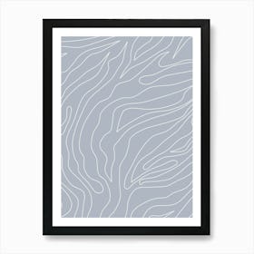 Minimal Abstract Dusty Blue Art Print