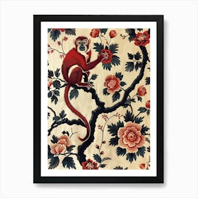 Chinese Lunar Year Of The Monkey 1 Full William Morris Style Art Print