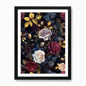 Wallpaper Roses 1 Art Print