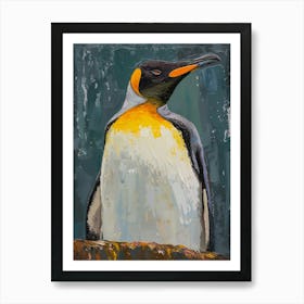 King Penguin Bleaker Island Colour Block Painting 2 Art Print