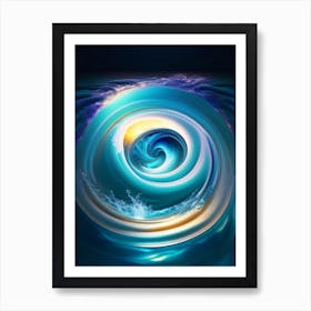 Whirlpool, Water, Waterscape Holographic 2 Art Print