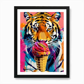 Ice Cream Tiger Art Print