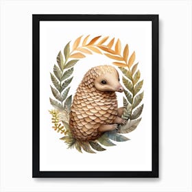 Watercolour Jungle Animal Sunda Pangolin 4 Art Print