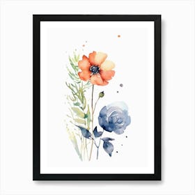 Watercolor Flowers Art Print