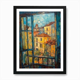 Window View Of Havana In The Style Of Expressionism 4 Art Print