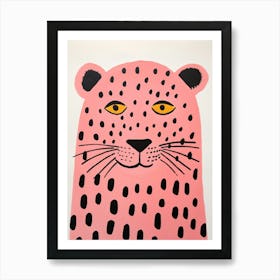 Pink Polka Dot Lion 1 Art Print