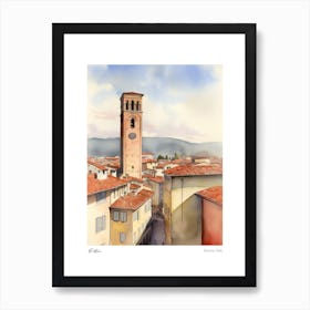Pistoia, Tuscany, Italy 4 Watercolour Travel Poster Art Print