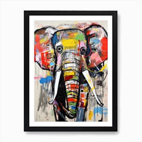 Neon Jungle: Elephant Art Print