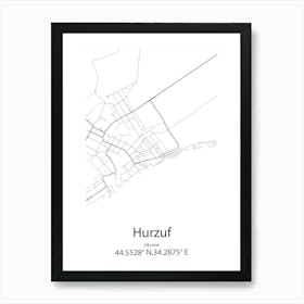 Hurzuf,Ukraine Minimalist Map Art Print