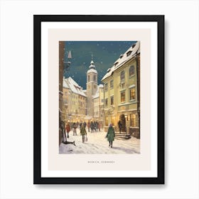 Vintage Winter Poster Munich Germany 5 Art Print