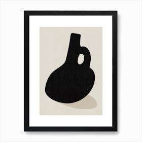 Black minimal abstract vase Art Print