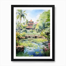 Nong Nooch Tropical Garden Watercolour 3 Art Print