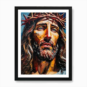 Jesus With Crown Of Thorns - Ai Art Print