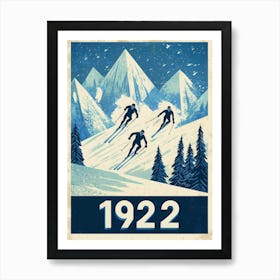 Aihrgdesign A Vintage Sports Poster Inspired By Winter Games 2 Art Print