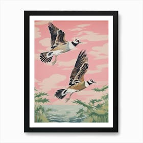 Vintage Japanese Inspired Bird Print Lapwing 1 Art Print