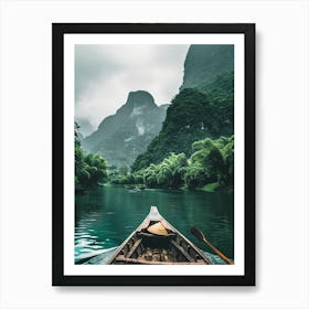 Canoe On A River Art Print