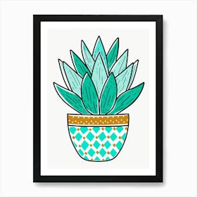 Succulent Plant In A Pot Art Print