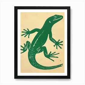 Simple Green Lizard Bold Block 1 Art Print