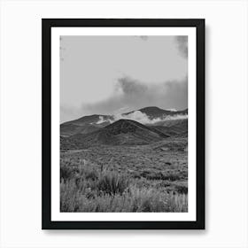 Black And White Mountain Landscape Art Print