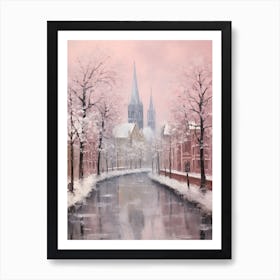 Dreamy Winter Painting Cologne Germany 2 Art Print