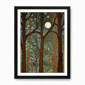 William Morris Moonlight In The Woods 15 Póster