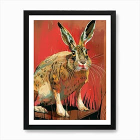 Hare on pink Art Print