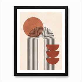 Boho lines and circles 7 Art Print