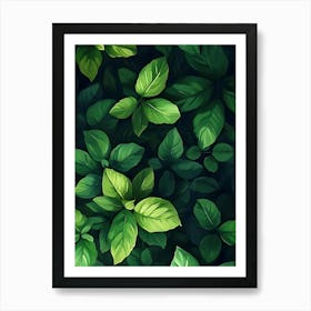 Green Leaves Background Art Print