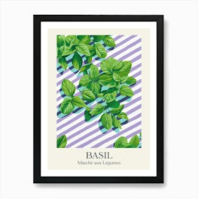 Marche Aux Legumes Basil Summer Illustration 7 Art Print