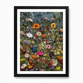 Wild Flowers Knitted In Crochet 11 Art Print