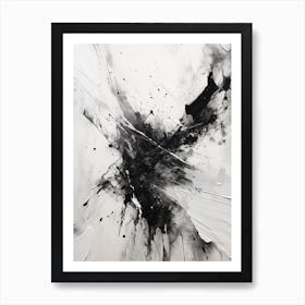 Disintegration Abstract Black And White 3 Art Print