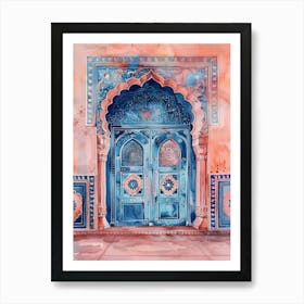 Blue Door In Rajasthan Art Print
