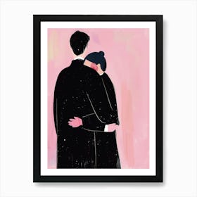 Couple Hugging Art Print