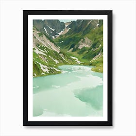 Vanoise National Park France Water Colour Poster Art Print