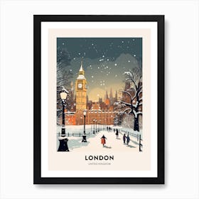 Winter Night  Travel Poster London United Kingdom 2 Art Print