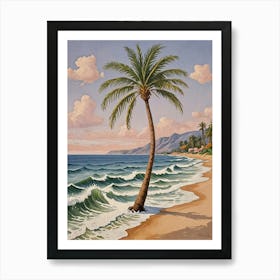 Tropical Beach Palm Tree Art Print