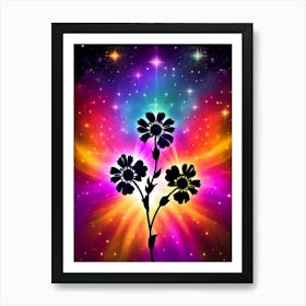 Flowers In Space 1 Art Print