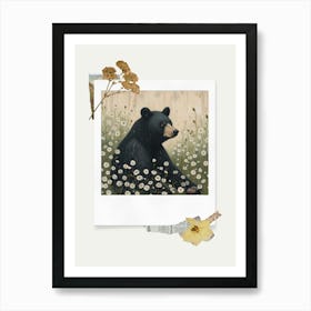 Scrapbook Black Bear Fairycore Painting 3 Art Print