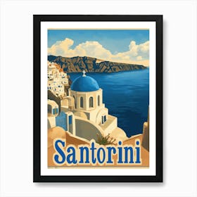 Aihrgdesign A Vintage Travel Poster Of Santorini 2 Art Print