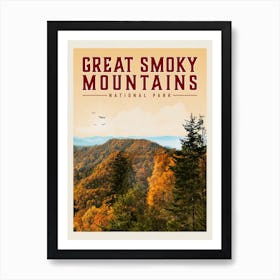 Great Smoky Mountains Travel Poster Art Print