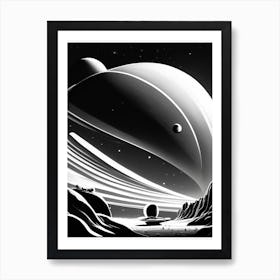 Space Noir Comic Space Art Print
