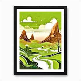 Landscape With Mountains 1 Art Print