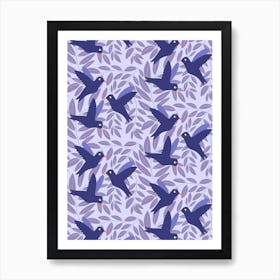 Blue Birds Art Print