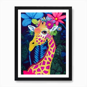 Colorful Giraffe Art Print