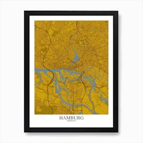 Hamburg Yellow Blue Art Print