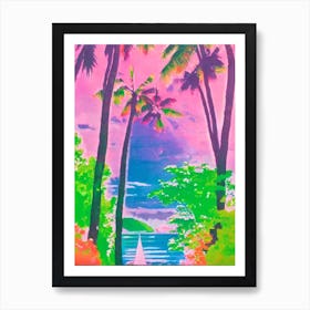 Port Of Pointe À Pitre Guadeloupe Retro Risograph Print 1 harbour Art Print