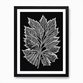 Ash Leaf Linocut 1 Art Print